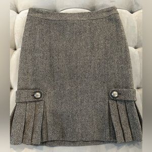 Banana Republic Tweed Chevron Side Pleat Skirt 2 Petite
